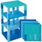 Strictly Briks Classic Stackable Baseplates, Building Bricks For Towers, Shelves, and More, 100% Compatible with All Major Brands, Shades of Blue, 4 Base Plates & 30 Stackers, 6x6 Inches